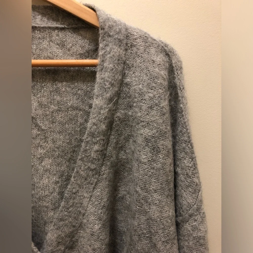 Free People Textured Grey Alpaca Blend Cardigan Medium - Picture 6 of 8